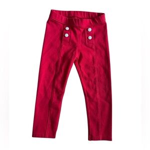Janie and Jack Red Christmas Pintuck Ponte Pant Baby Girl 18-24M